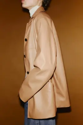Veste en tissu enduit - Beige foncé — photo 3