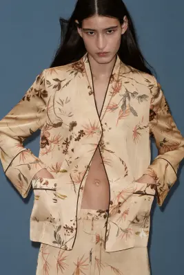 Pantalon à motif avec cordon de serrage - Jaune ancien/motif — photo 2