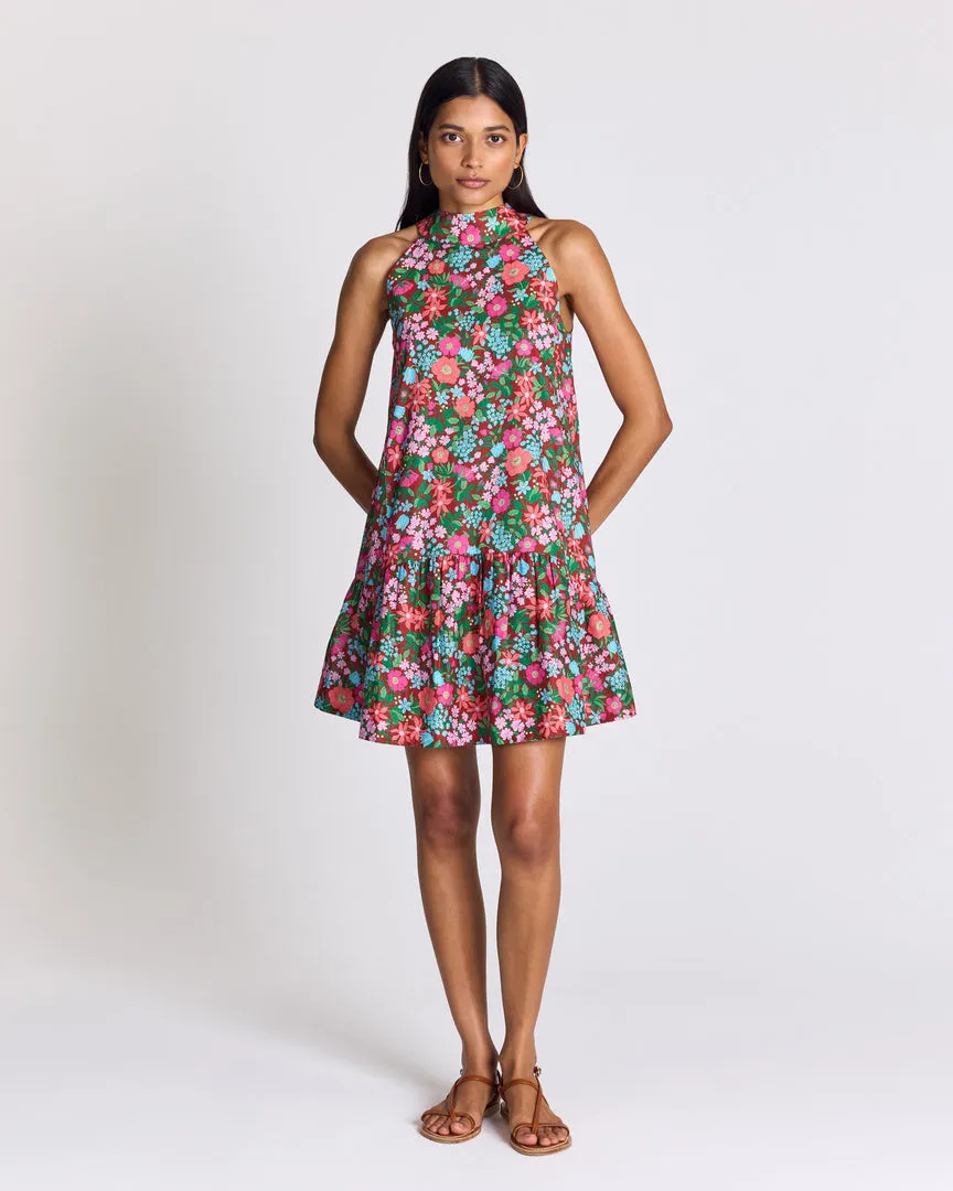 Robe Elisabeth imprimé Liberty rose et bordeaux
