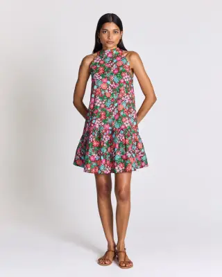 Robe Elisabeth imprimé Liberty rose et bordeaux — photo 1