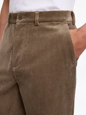 Pantalon en velours côtelé classique - Taupe — photo 3