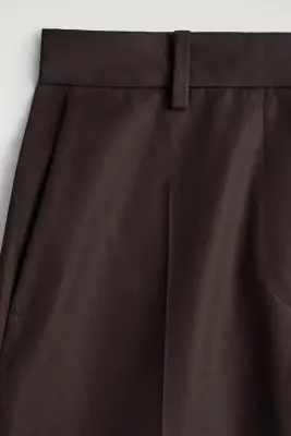 PANTALON EN COTON BRODÉ - BRUN FONCÉ — photo 4