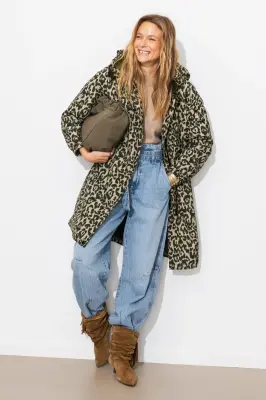 Parka fourrée motif léopard — photo 2