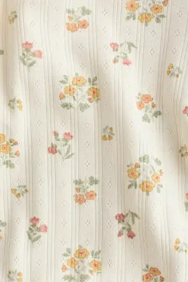 Ensemble imprimé 2 pièces en coton - Beige clair/fleuri — photo 2