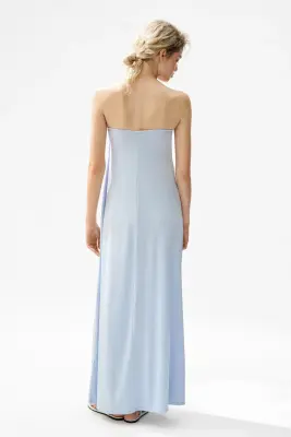 Robe bandeau maxi - Bleu clair — photo 4