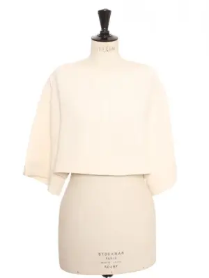 Top cropped manches courtes en crêpe blanc crème Prix boutique 1200€ Taille XS — photo 1
