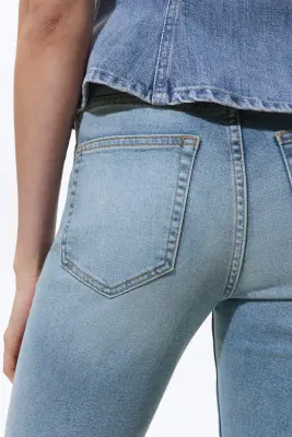 Flared High Jeans - Bleu denim clair — photo 2