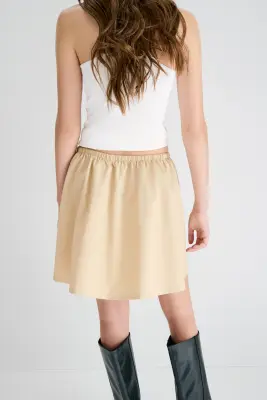 Jupe évasée - Beige — photo 3