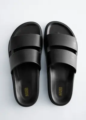 Sandales en cuir - Noir — photo 2