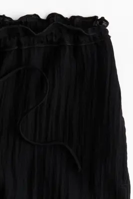 Pantalon à cordon avec jambes ballon - Noir — photo 3