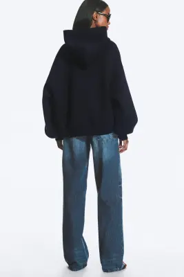Sweat à capuche scuba oversize - Bleu foncé — photo 2