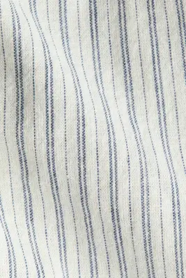 Pantalon en lin mélangé - Crème/rayures bleues — photo 4