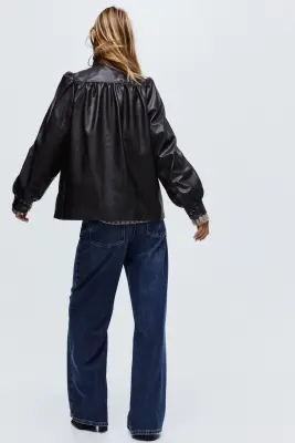 Veste en tissu enduit - Marron foncé — photo 3