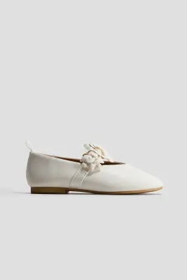 Ballerines avec applications - Crème — photo 1
