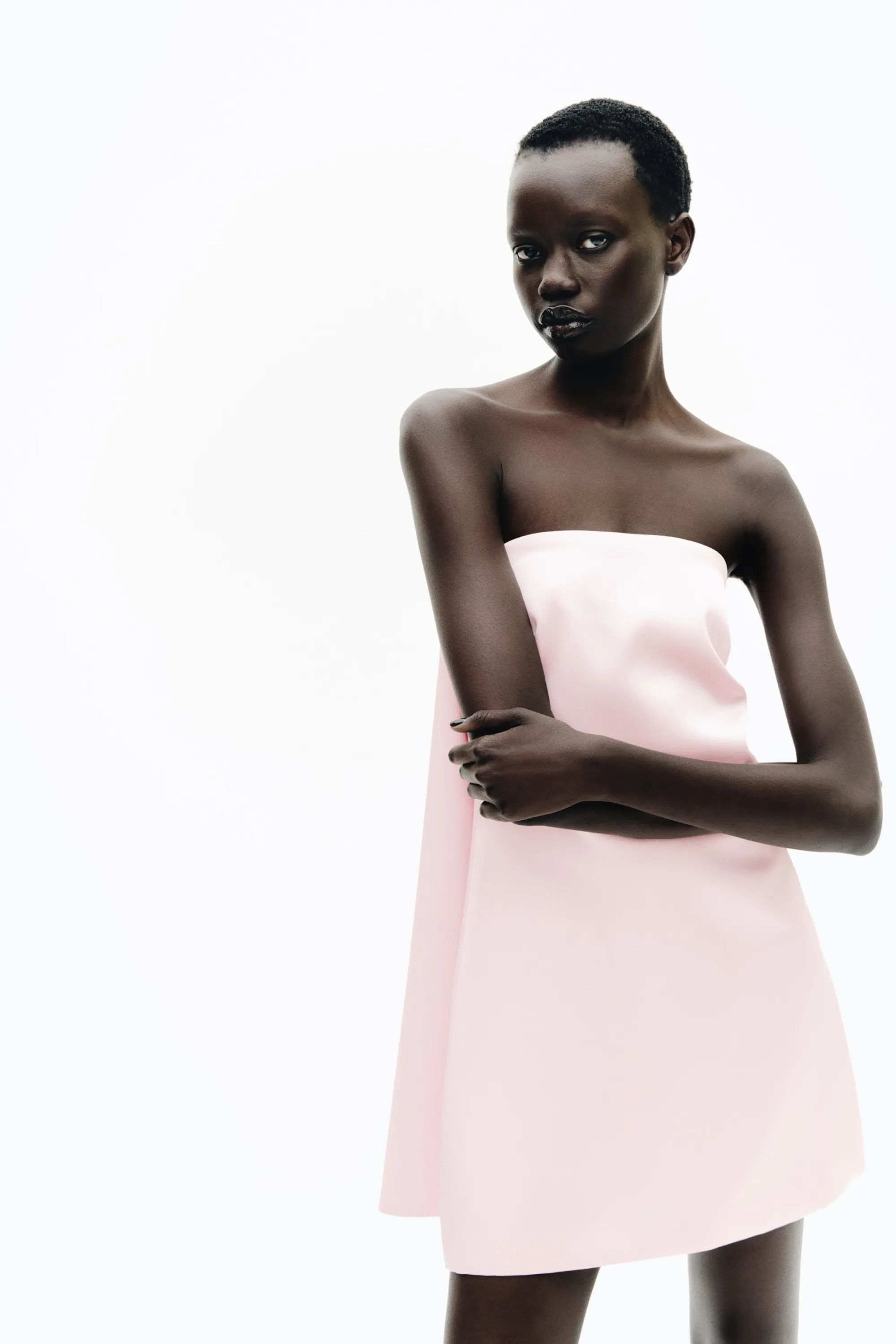 Robe bandeau avec panneaux - Rose ancien clair