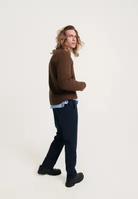 Le pull côtelé - Marron — photo 3