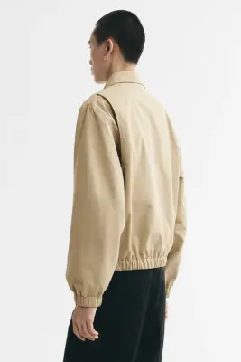Veste en coton avec col - Beige — photo 4