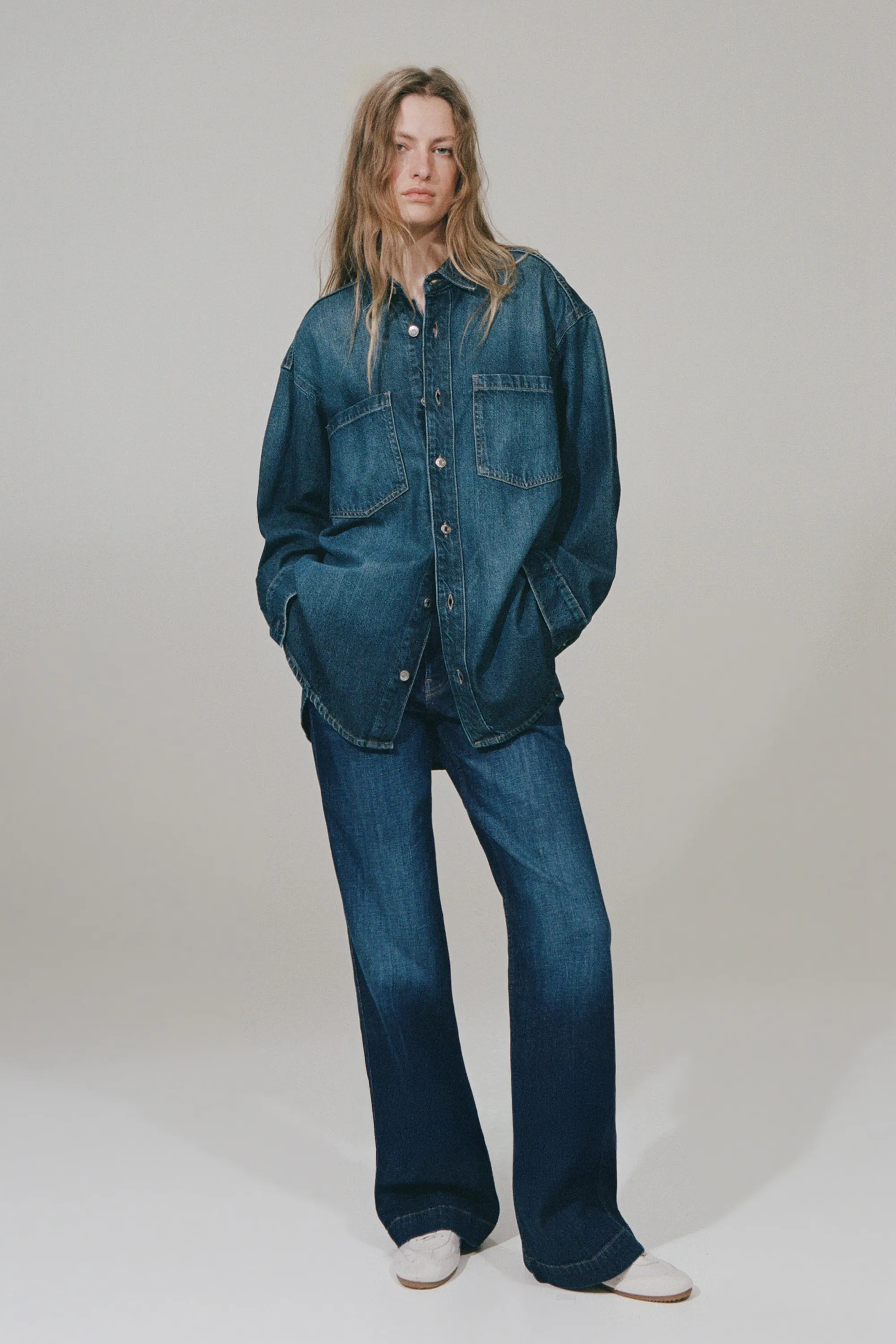 Wide High Jeans - Bleu denim foncé
