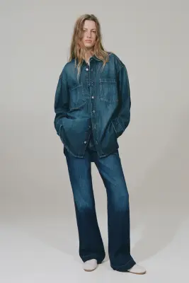 Wide High Jeans - Bleu denim foncé — photo 1