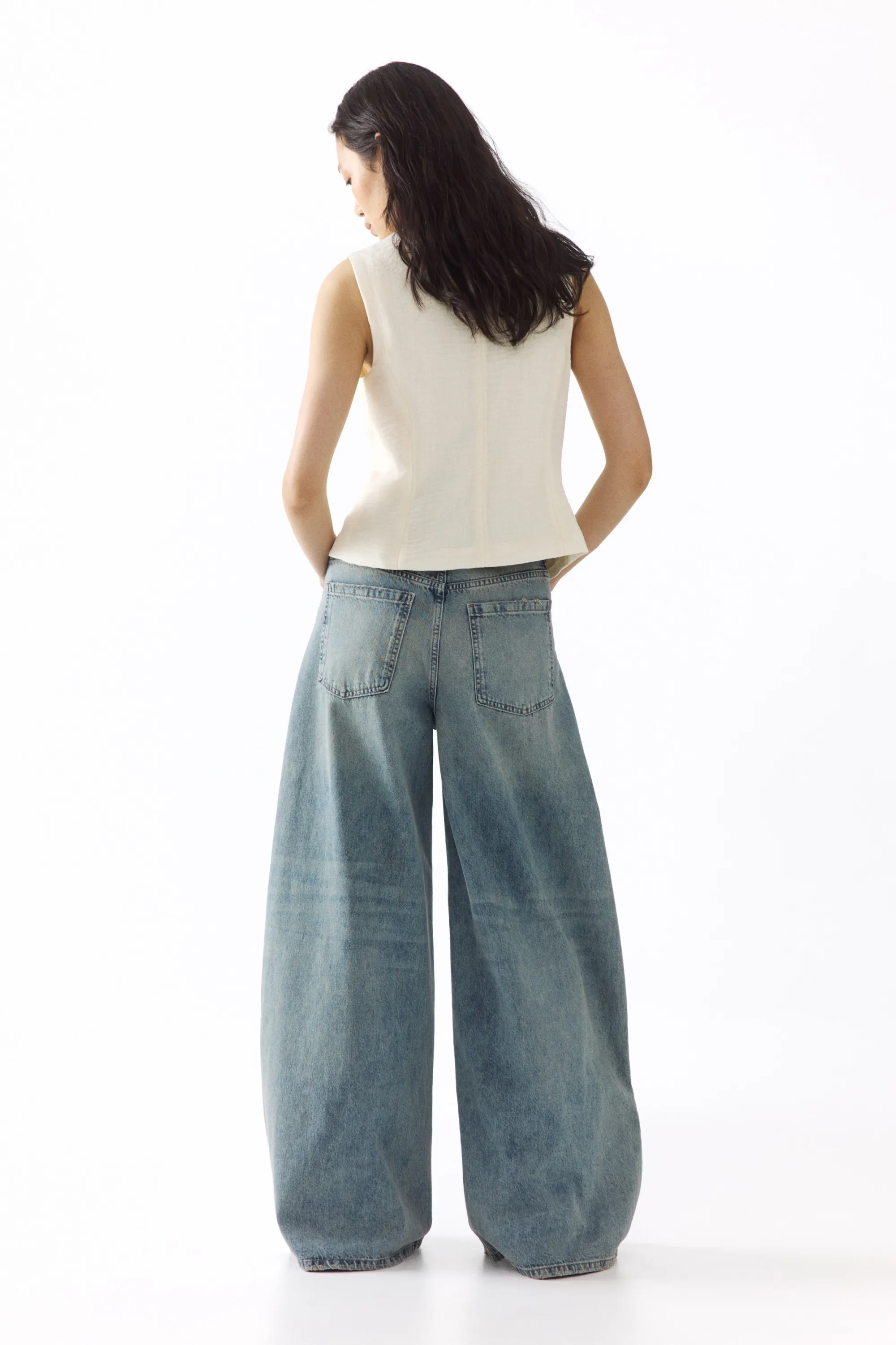 Barrel High Waist Jeans - Bleu denim clair