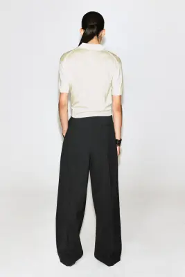 CHEMISE À NOUER EN MAILLE DE LAINE - BLANC — photo 2