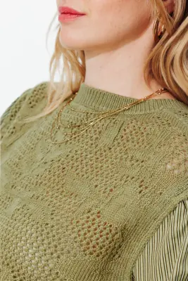 Pull à effet superposé Femme — photo 5