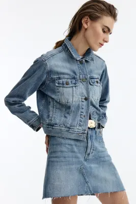 Veste en denim - Bleu denim clair — photo 4