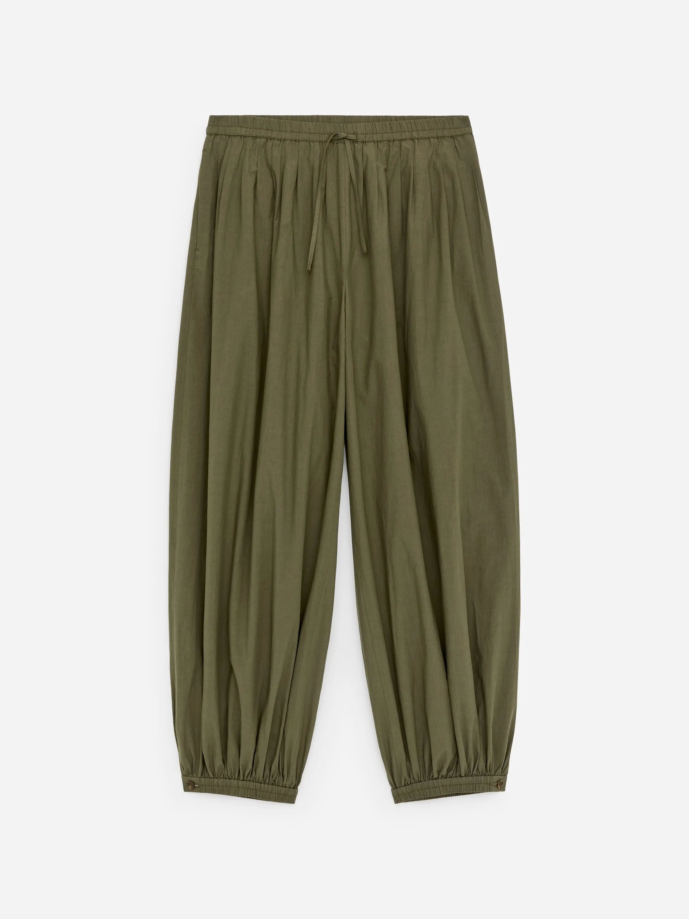 Pantalon bouffant en coton - Vert kaki