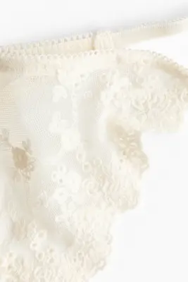 Lot de 2 strings Tanga brodés - Blanc — photo 3