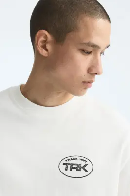 T-shirt imprimé Relaxed Fit - Blanc/Track Unit TRK — photo 3