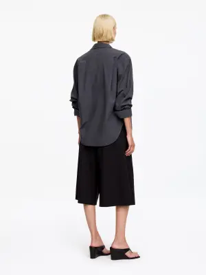 Chemise en popeline de coton - Noir délavé — photo 2