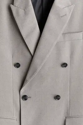 Veste Regular Fit à fermeture croisée - Gris clair — photo 1