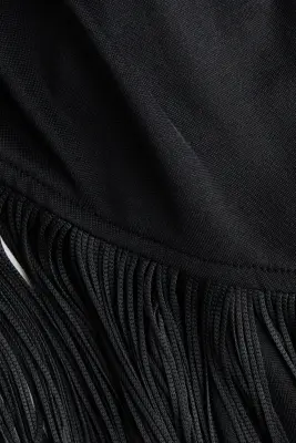 Robe asymétrique à franges - Noir — photo 4