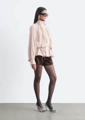 Veste en nylon à col cheminée - Beige clair — photo 4