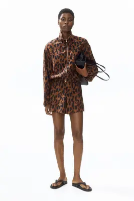 Veste à effet boule - Marron/imprimé léopard — photo 1