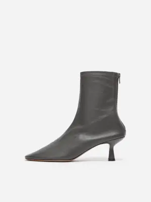 Bottes mi-mollet en cuir - gris — photo 2