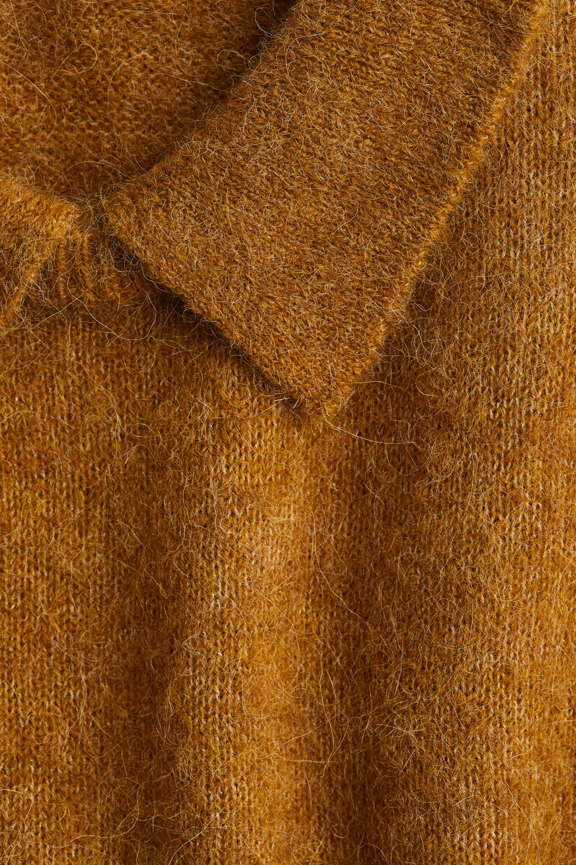 Pull en alpaga mélangé avec col - Marron