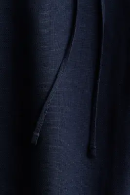 Pantalon en lin mélangé - Bleu marine — photo 4