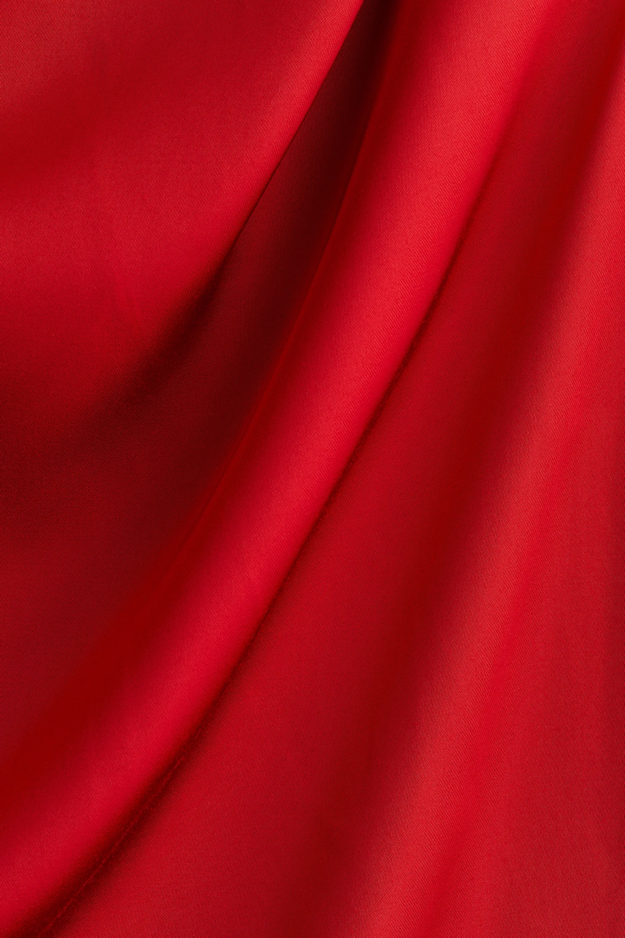 Blouse en satin à effet drapé - Rouge vif