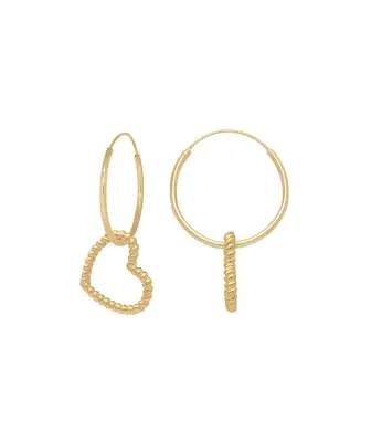 Bo creoles 15mm coeur torsade 2491por