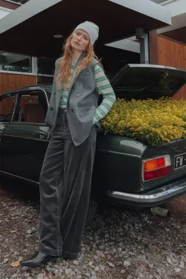 CESAR pantalon large velours — photo 3