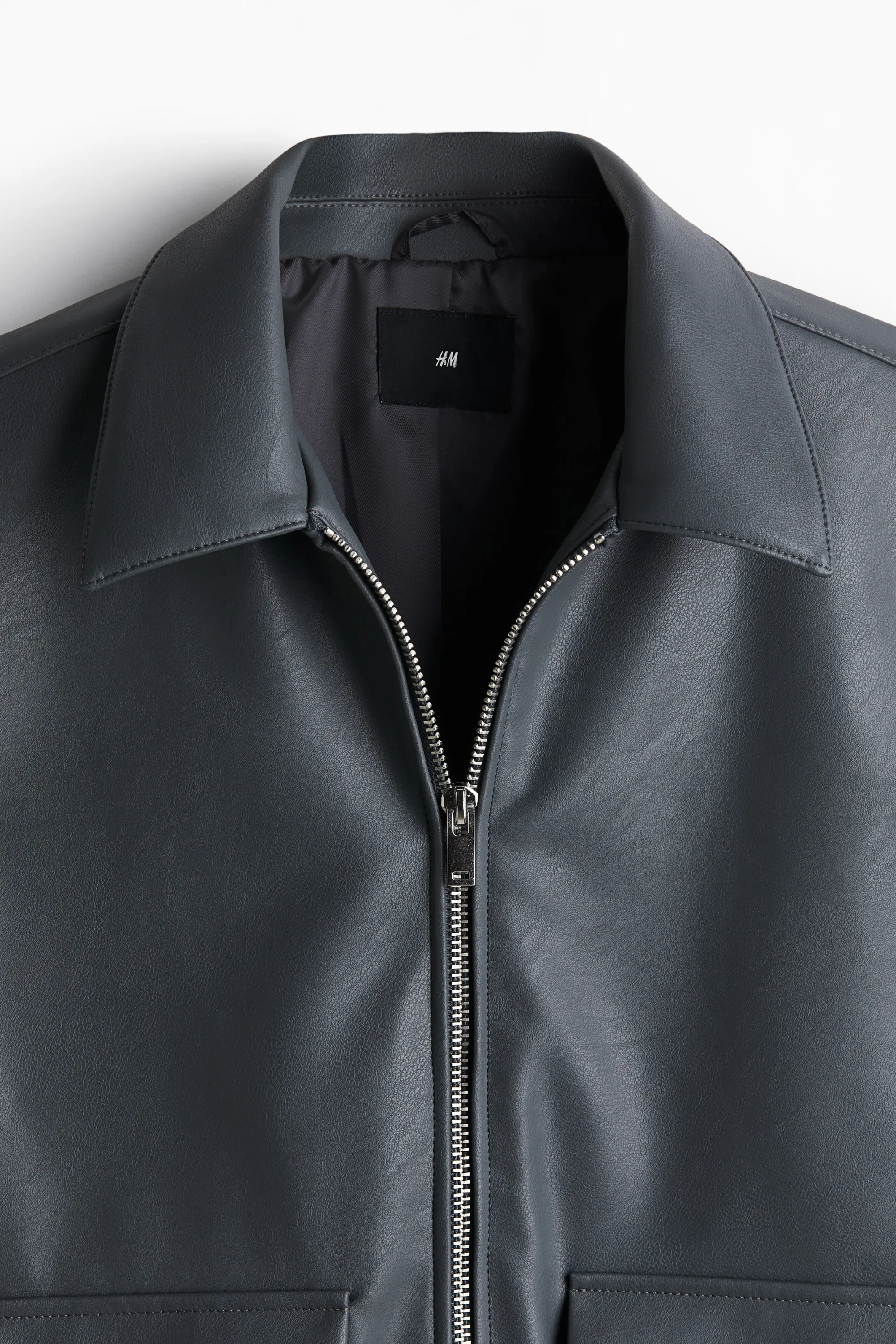 Veste Regular Fit en tissu enduit - Gris foncé