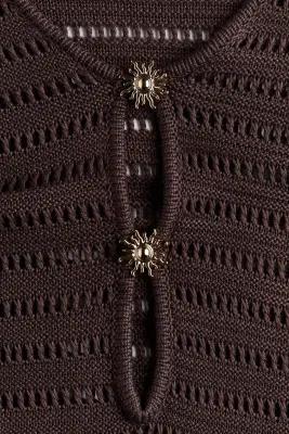 MAMA Robe façon crochet - Marron foncé — photo 4