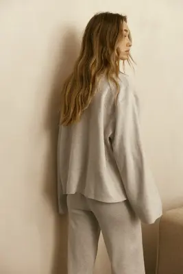 Pull oversize - Beige clair chiné — photo 3
