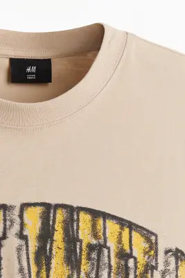 T-shirt imprimé Loose Fit - Beige/Run Wild — photo 5