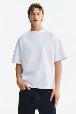 T-shirt Oversized Fit en coton - Blanc — photo 1