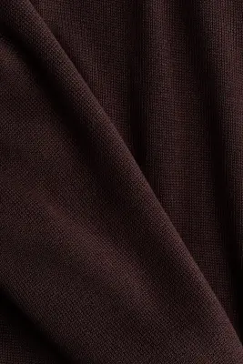 Top à manches courtes en maille fine - Marron foncé — photo 4