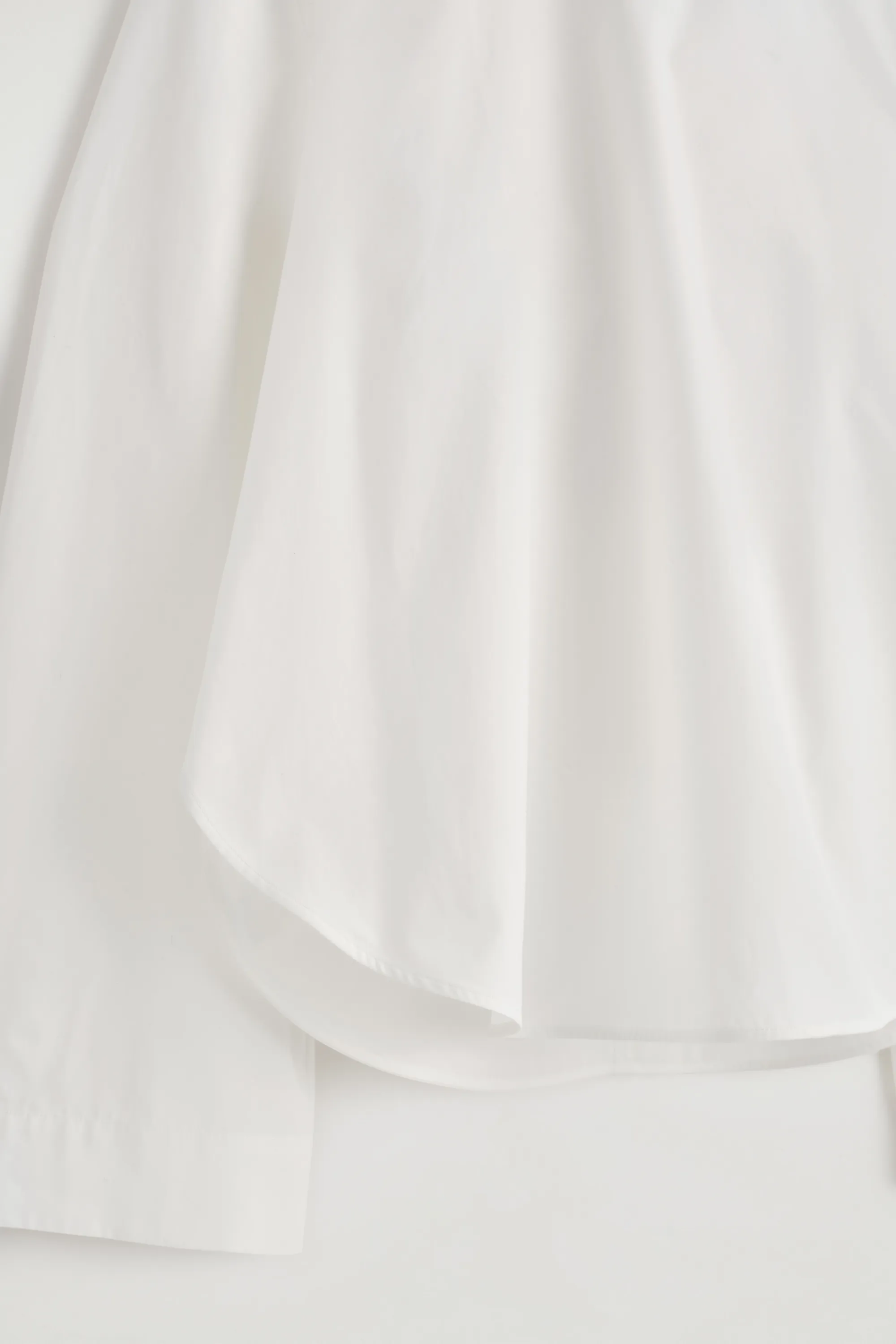 BLOUSE À OURLET INCURVÉ EN COTON - BLANC
