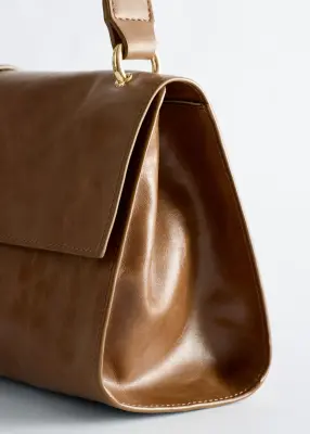 Sac porté épaule en cuir - Marron Clair — photo 4