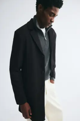 Manteau à fermeture droite - Noir — photo 4